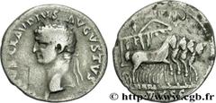 CLAUDE(+ 54)Tiberius Claudius DrususConsecration de Néron Denier N° v31_0155    Date : 54 Nom de l'atelier : Gaule, Lyon Métal : argent (fourré) Diamètre : 18,5mm Axe des coins : 6h. Poids : 3,41g. De