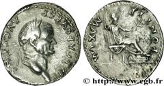 VESPASIEN(1/07/69-24/06/79)Titus Flavius Sabinus Vespasianus Denier N° v31_0184    Date : 73 Nom de l'atelier : Rome Métal : argent Diamètre : 20mm Axe des coins : 12h. Poids : 3,31g. Etat de conserva