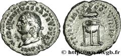 TITUS(1/07/69-13/09/81)Titus Flavius VespasianusAuguste(24/06/79-13/09/81) Denier N° v31_0198    Date : 80 Nom de l'atelier : Rome Métal : argent Diamètre : 18mm Axe des coins : 6h. Poids : 3,03g. Deg