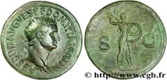 DOMITIEN(12/69-18/09/96)Titus Flavius DomitianusCésar sous Titus(24/06/79-13/09/81) Sesterce (GB, ئ 34) N° v31_0205    Date : 81 Nom de l'atelier : Rome Métal : cuivre Diamètre : 34mm Axe des coins : 