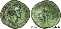 ANTONIN LE PIEUX(25/02/138-7/03/161)Titus Aurelius Fulvus Boionius Arrius AntoninusAuguste(10/07/138-7/03/161) Sesterce, (GB, ئ 33) N° v31_0269    Date : 147 Nom de l'atelier : Rome Métal : cuivre Dia