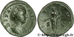 FAUSTINE MERE(+141)Annia Galeria FaustinaConsécration d'Antonin le Pieux Dupondius, (MB, ئ 28) N° v31_0287    Date : c. après 147 Nom de l'atelier : Rome Métal : cuivre Diamètre : 28mm Axe des coins :