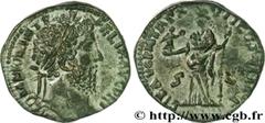 COMMODE(166-31/12/192)Lucius Aurelius CommodusAuguste(17/03/180-31/12/192) Sesterce imitation (GB, ئ 29) N° v31_0320    Date : 192 ? Nom de l'atelier : atelier indéterminé Métal : cuivre Diamètre : 28