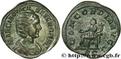 OTACILIA SEVERA(+249)Marcia Otacilia SeveraFemme de Philippe Ier, mère de Philippe II - Augusta (244-249) Sesterce, (GB, ئ 32) N° v31_0422    Date : 246 Nom de l'atelier : Rome Métal : cuivre Diamètre