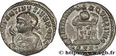 CONSTANTIN II(1/03/317-04/340)Flavius Claudius Julius ConstantinusCésar(1/03/317-9/09/337) Centenionalis ou nummus N° v31_0640    Date : 322 Nom de l'atelier : Belgique, Trèves Métal : cuivre Diamètre