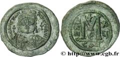 JUSTINIEN Ier(1/08/527-14/11/565) Follis N° v31_0706    Date : 541-542 Nom de l'atelier : Constantinople Métal : cuivre Diamètre : 36,5mm Axe des coins : 7h. Poids : 19,80g. Degré de rareté : R1 Etat 