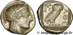 Greek Coins ATTICA - ATHENS Type : Tétradrachme Date : c. 430 AC. Mint name / Town : Athènes Metal : silver Diameter : 25 mm Orientation dies : 9 h. Weight : 17,23 g. Obverse legend : Anépigraphe Obve