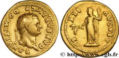 Roman coins DOMITIANUS Type : Aureus Date : 76-78 Mint name / Town : Rome Metal : gold Millesimal fineness : 1000 ‰ Diameter : 19,5 mm Orientation dies : 6 h. Weight : 7,02 g. Rarity : R1 Obverse lege