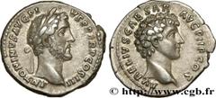 Roman coins ANTONINUS PIUS and MARCUS AURELIUS CAESAR Type : Denier Date : 141 Mint name / Town : Rome Metal : silver Millesimal fineness : 850 ‰ Diameter : 17,50 mm Orientation dies : 6 h. Weight : 3