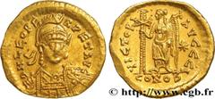 Roman coins LEO I Type : Solidus Date : c. 462-466 Mint name / Town : Constantinople Metal : gold Millesimal fineness : 1000 ‰ Diameter : 19 mm Orientation dies : 6 h. Weight : 4,32 g. Officine : 10e 