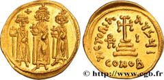 Byzantine coins HERACLIUS, HERACLIUS CONSTANTINE and HERACLONAS Type : Solidus Date : 636-637 Mint name / Town : Constantinople Metal : gold Millesimal fineness : 1000 ‰ Diameter : 20,5 mm Orientation