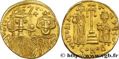 Byzantine coins CONSTANS II, CONSTANTINE IV, HERACLIUS and TIBERIUS Type : Solidus Date : 661-663 Mint name / Town : Constantinople Metal : gold Diameter : 19,5 mm Orientation dies : 7 h. Weight : 4,4