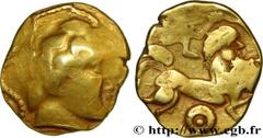 Celtic coins VENETI (Area of Vannes) Type : Statère d’or au fleuron Date : IIe siècle avant J.-C. Mint name / Town : Vannes (56) Metal : gold Diameter : 19,5 mm Orientation dies : 12 h. Weight : 7,39 