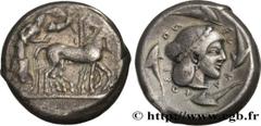 Greek Coins SICILY - SYRACUSE Type : Tétradrachme Date : c. 475-470 AC. Mint name / Town : Syracuse, Sicile Metal : silver Diameter : 24,5 mm Orientation dies : 3 h. Weight : 17,24 g. Rarity : R2 Obve