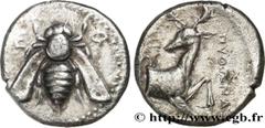 Greek Coins IONIA - EPHESUS Type : Tétradrachme Date : c. 350-340 AC Mint name / Town : Ionie, Éphèse Metal : silver Diameter : 23,5 mm Orientation dies : 12 h. Weight : 14,58 g. Rarity : R2 Obverse d