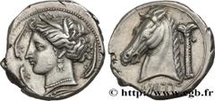 Greek Coins SICILY - ENTELLA Type : Tétradrachme  Date : c. 320/315 - 305/300 AC.  Mint name / Town : Entella, Sicile  Metal : silver  Diameter : 27  mm Orientation dies : 8  h. Weight : 17,49  g. Rar