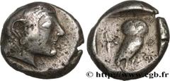 Greek Coins ATTICA - ATHENS Type : Tétradrachme  Date : c. 485-480 AC.  Mint name / Town : Athènes  Metal : silver  Diameter : 23  mm Orientation dies : 7  h. Weight : 17,18  g. Rarity : R2  Obverse l