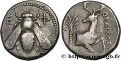 Greek Coins IONIA - EPHESUS Type : Tétradrachme  Date : c. 350-340 AC.  Mint name / Town : Éphèse, Ionie  Metal : silver  Diameter : 24,5  mm Orientation dies : 12  h. Weight : 15,28  g. Rarity : R2  