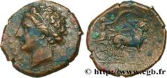 Greek Coins SICILY - MESSANA Type : Litra  Date : c. 343-338 AC.  Mint name / Town : Sicile, Messine  Metal : copper  Diameter : 24,5  mm Orientation dies : 9  h. Weight : 9,90  g. Rarity : R2  Obvers