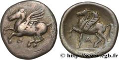 Greek Coins CORINTHIA - CORINTH Type : Diobole  Date : c. 345/307 AC.  Mint name / Town : Corinthe, Corinthie  Metal : silver  Diameter : 11,5  mm Orientation dies : 3  h. Weight : 0,85  g. Rarity : R