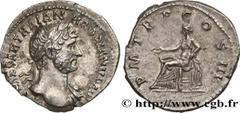 Roman coins HADRIAN Type : Denier  Date : 123  Mint name / Town : Rome  Metal : silver  Millesimal fineness : + 850  ‰ Diameter : 19  mm Orientation dies : 7  h. Weight : 3,19  g. Rarity : R1  Obverse