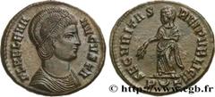 Roman coins HELENA Type : Centenionalis ou nummus  Date : 326  Mint name / Town : Ticinum  Metal : copper  Diameter : 18  mm Orientation dies : 6  h. Weight : 3,28  g. Rarity : R1  Officine : 1re  Obv