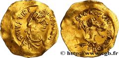 Byzantine coins JUSTINIAN I Type : Tremissis  Date : 527-565  Mint name / Town : Constantinople  Metal : gold  Millesimal fineness : 1000  ‰ Diameter : 16,5  mm Orientation dies : 6  h. Weight : 1,37 