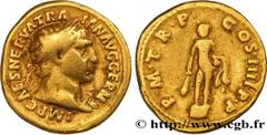 Roman coins TRAJANUS Type : Aureus  Date : 102  Mint name / Town : Rome  Metal : gold  Diameter : 20  mm Orientation dies : 6  h. Weight : 6,93  g. Rarity : R1  Officine : 1re  Obverse legend : IMP CA