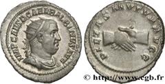 Roman coins BALBINUS Type : Antoninien  Date : 238  Mint name / Town : Rome  Metal : silver  Millesimal fineness : 500  ‰ Diameter : 23,5  mm Orientation dies : 12  h. Weight : 4,75  g. Rarity : R1  O