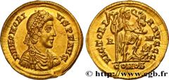 Roman coins HONORIUS Type : Solidus  Date : 402-408  Mint name / Town : Rome  Metal : gold  Millesimal fineness : 1000  ‰ Diameter : 21,5  mm Orientation dies : 12  h. Weight : 4,45  g. Obverse legend