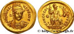 Roman coins HONORIUS Type : Solidus  Date : 408-420  Mint name / Town : Constantinople  Metal : gold  Millesimal fineness : 1000  ‰ Diameter : 20,5  mm Orientation dies : 12  h. Weight : 4,44  g. Rari