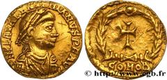 Roman coins VALENTINIAN III Type : Tremissis  Date : c. 450  Mint name / Town : Rome ou Ravenne  Metal : gold  Millesimal fineness : 1000  ‰ Diameter : 13  mm Orientation dies : 6  h. Weight : 1,43  g