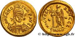 Roman coins ZENO Type : Solidus  Date : c. 476-491  Mint name / Town : Thessalonique  Metal : gold  Millesimal fineness : 1000  ‰ Diameter : 21  mm Orientation dies : 6  h. Weight : 4,43  g. Rarity : 