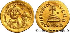 Byzantine coins HERACLIUS and HERACLIUS CONSTANTINE Type : Solidus  Date : 613-616  Mint name / Town : Constantinople  Metal : gold  Millesimal fineness : 1.000  ‰ Diameter : 20  mm Orientation dies :