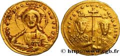 Byzantine coins CONSTANTINE VII PORPHYROGENITUS Type : Solidus  Date : 945-959  Mint name / Town : Constantinople  Metal : gold  Diameter : 19,5  mm Orientation dies : 6  h. Weight : 4,38  g. Rarity :