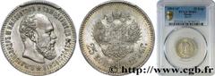World coins RUSSIA - ALEXANDER III Type : 25 kopecks  Date : 1894  Mint name / Town : Saint-Pétersbourg  Metal : silver  Millesimal fineness : 900  ‰ Diameter : 23  mm Orientation dies : 12  h. Weight