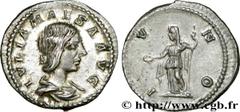 JULIA MAESA(+223 ou 226)Julia MوsaSœur de Julia Domna, mère de Julia Soémias et de Julia Mamée, grand-mère d'Elagabal et d'Alexandre Sévère - Augusta(218-223/226) Denier N° v32_0326    Date : 218-219 