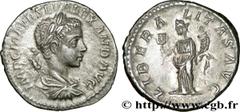 ALEXANDRE SEVERE(10/05/221-22/03/235)Marcus Aurelius Severus AlexanderAuguste (13/03/222-22/02/235) Denier N° v32_0330    Date : 222 Nom de l'atelier : Rome Métal : argent Diamètre : 18,5mm Axe des co