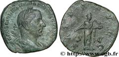 TREBONIEN GALLE(06/251-06/253)Caius Vibius Trebonianus Gallus Sesterce, (GB, ئ 29) N° v32_0402    Date : 253 Nom de l'atelier : Rome Métal : cuivre Diamètre : 29mm Axe des coins : 5h. Poids : 16,96g. 