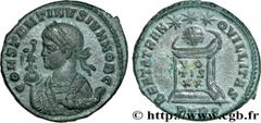 CONSTANTIN II(1/03/317-04/340)Flavius Claudius Julius ConstantinusCésar(1/03/317-9/09/337) Centenionalis ou nummus N° v32_0665    Date : 322 Nom de l'atelier : Belgique, Trèves Métal : cuivre Diamètre