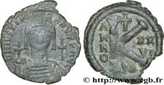 JUSTINIEN Ier(1/08/527-14/11/565) Demi-follis N° v32_0749    Date : 552-553 Nom de l'atelier : Nicomédie Métal : cuivre Diamètre : 25mm Axe des coins : 6h. Poids : 6,34g. Degré de rareté : R1 Etat de 