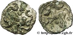 AMBIENS (Région d'Amiens)(IIe - Ier siècles avant J.-C.) Denier aux bucranes et au cheval, fourré N° v32_0938    Date : Ier siècle AC. Métal : argent Diamètre : 12,3mm Poids : 0,85g. Degré de rareté :