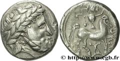 CELTES DU DANUBE - IMITATIONS DES TETRADRACHMES DE PHILIPPE II ET DE SES SUCCESSEURS(IIe-Ier siècles avant J.-C.) Tétradrachme “au monogramme d’Audoléon” N° v32_0965    Date : c. IIe-Ier siècles AC. M