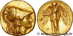 Greek Coins MACEDONIA - MACEDONIAN KINGDOM - ALEXANDER III THE GREAT Type : Statère d'or  Date : c. 332-323 AC.  Mint name / Town : Memphis, Égypte  Metal : gold  Diameter : 18,5  mm Orientation dies 