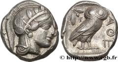 Greek Coins ATTICA - ATHENS Type : Tétradrachme  Date : c. 430 AC.  Mint name / Town : Athènes  Metal : silver  Diameter : 24  mm Orientation dies : 1  h. Weight : 17,21  g. Obverse legend : Anépigrap