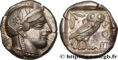 Greek Coins ATTICA - ATHENS Type : Tétradrachme  Date : c. 420 AC.  Mint name / Town : Athènes  Metal : silver  Diameter : 25,5  mm Orientation dies : 1  h. Weight : 17,27  g. Obverse legend : Anépigr