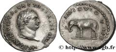 Roman coins TITUS Type : Denier  Date : 1er janvier - 30 juin  Mint name / Town : Rome  Metal : silver  Millesimal fineness : 900  ‰ Diameter : 17,5  mm Orientation dies : 6  h. Weight : 3,01  g. Rari