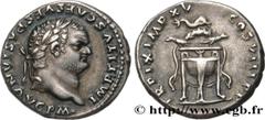 Roman coins TITUS Type : Denier  Date : 80  Mint name / Town : Rome  Metal : silver  Diameter : 16,5  mm Orientation dies : 6  h. Weight : 3,49  g. Rarity : R2  Obverse legend : IMP TITVS CAES VESPASI