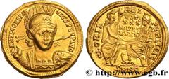Roman coins CONSTANTIUS II Type : Solidus  Date : 353-354  Mint name / Town : Nicomédie  Metal : gold  Millesimal fineness : 1000  ‰ Diameter : 21,5  mm Orientation dies : 6  h. Weight : 4,44  g. Rari