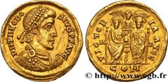 Roman coins THEODOSIUS I Type : Solidus  Date : 389-391  Mint name / Town : Milan  Metal : gold  Millesimal fineness : 1000  ‰ Diameter : 21,5  mm Orientation dies : 7  h. Weight : 4,48  g. Rarity : R
